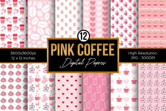 Download Pink Coffee Digital Papers Pack - Digital papers Collection