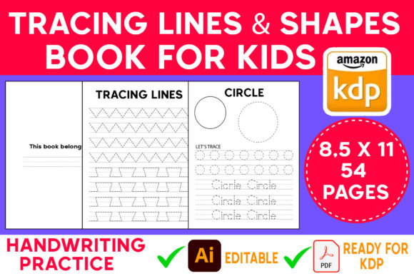 Download Tracing Lines and Shapes Book for KDP - Shape Collection