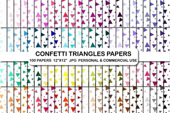 Download Confetti Triangles Digital Papers Pack - Digital papers Collection