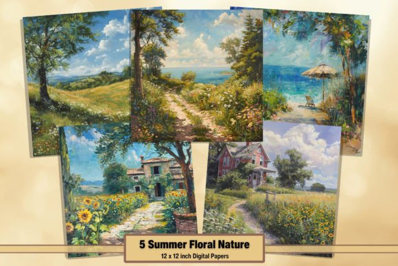 Download Summer Nature Digital Papers Pack 51 - Digital papers Collection