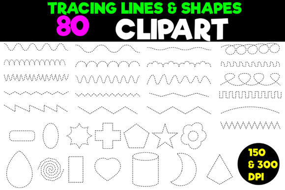 Download Tracing Lines and Shapes Clipart Set - Shape Collection