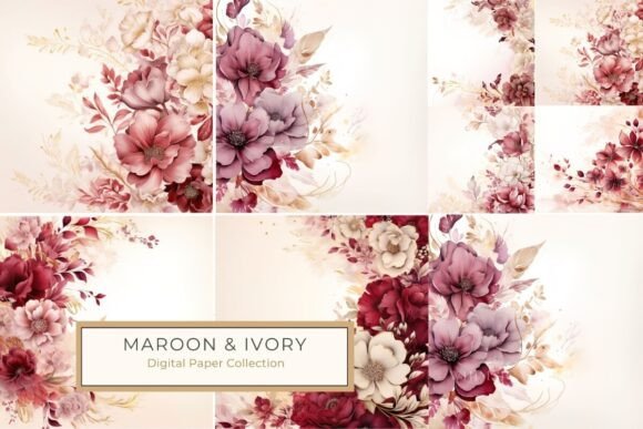 Download Maroon and Ivory Floral Background - Floral background Collection
