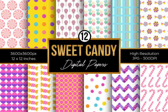 Download Sweet Candy Digital Papers Pack - Digital papers Collection